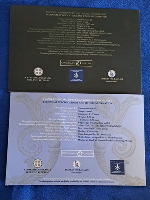 2 ευρώ 2014,  2 τεμάχια coin card