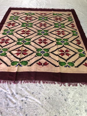 Wool rug with loom design 1960, new, size 2.40x2