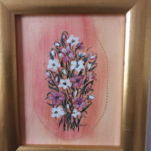 Painting used 28x25 cm signed in frame