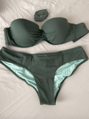 Victoria's Secret bra 36B and medium cheeky bottom set like new, green