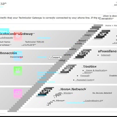 Модем/рутер Technicolor TD5130 употребяван без захранване