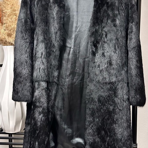 Anna Riska fur black from authentic rabbit fur like new, size S
