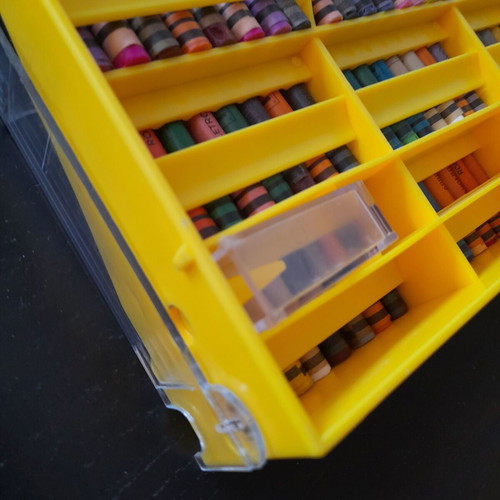 Crayon case with 72 crayons used, vintage collectible