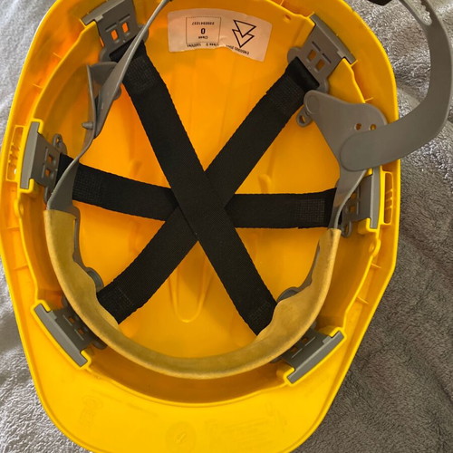Work helmet used with head adjuster