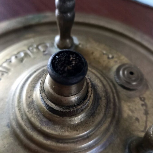 Kamineto with wick used, vintage coffee accessory