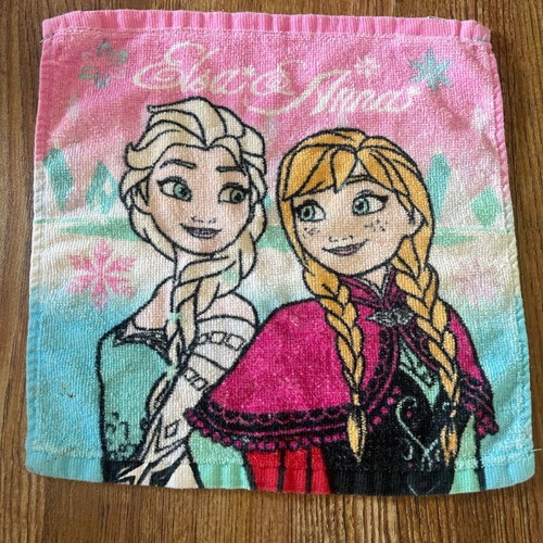 Frozen children's towel 30 x 30 used with small stain