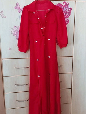 Red dress with 2 slits like new, very elegant