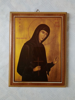 Saint Euphemia image on genuine wood like new