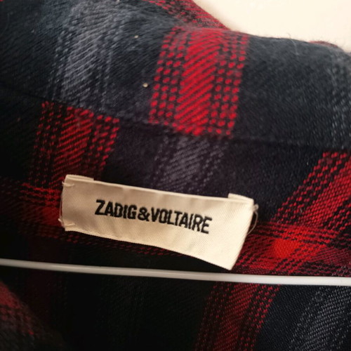 Zadig & Voltaire checked shirt used, size Small, blue and red