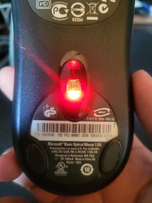 Microsoft Basic Optical USB Mouse used, functional