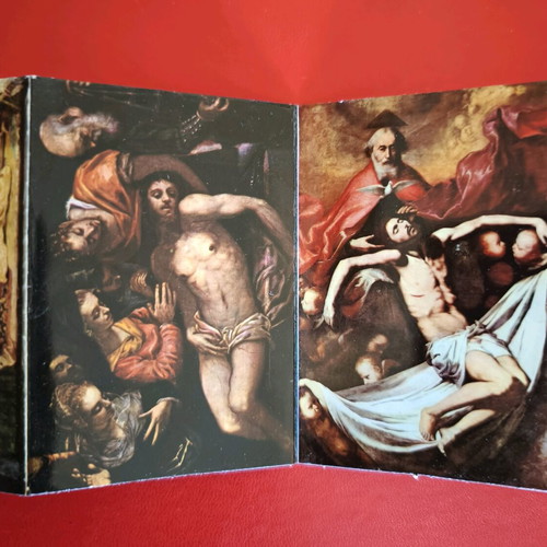 Spanish folding accordion card with religious theme like new