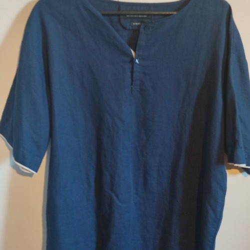 Zara Man men's linen shirt, blue, size M