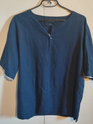 Zara Man men's linen shirt, blue, size M