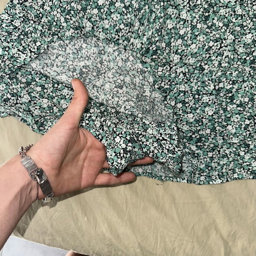 Zara green floral mini skirt like new with inner shorts and elastic waist