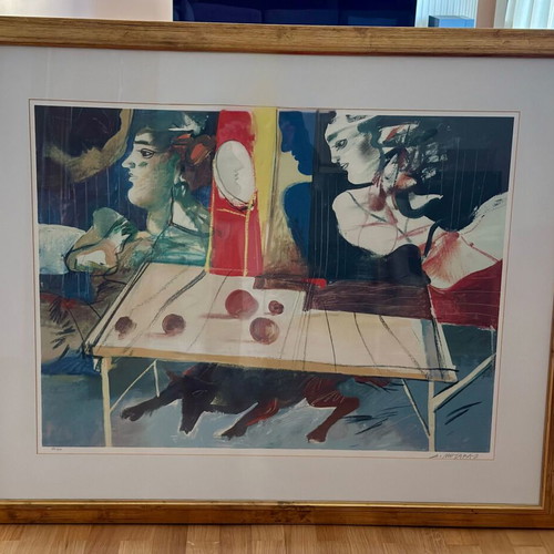 Large Collectible Silk Screen Printing Dimitris Mytaras like new, 121x99cm