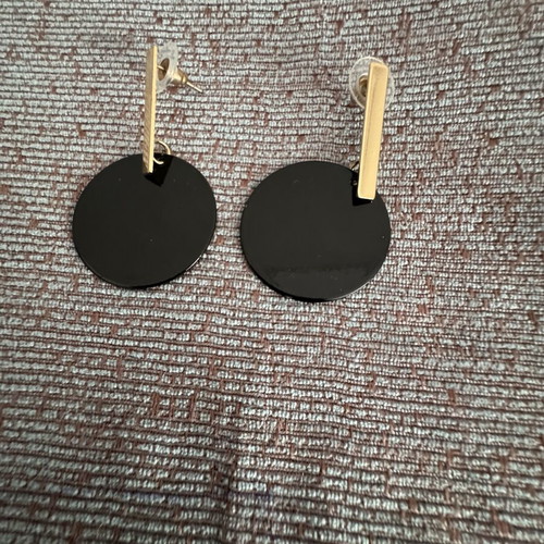 Earrings set of two pairs new, black and green with strass