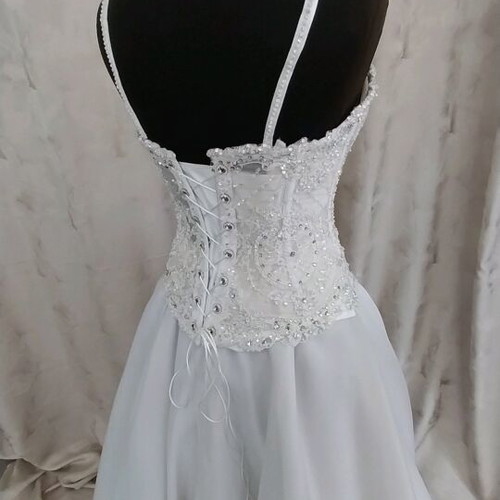 Wedding bustier embroidered with stones, strass and Swarovski, new