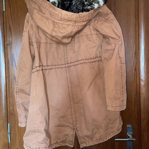 Winter jacket with removable fur lining, brown, size M