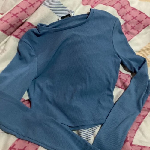 Long-sleeve shirt new, blue, size S