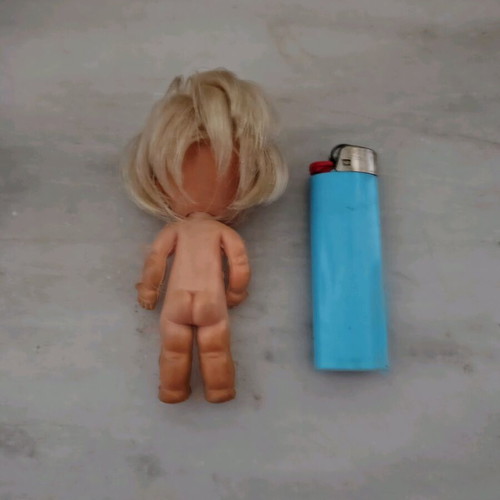 Vintage doll used, big head – big eyes style, 1960s mod era