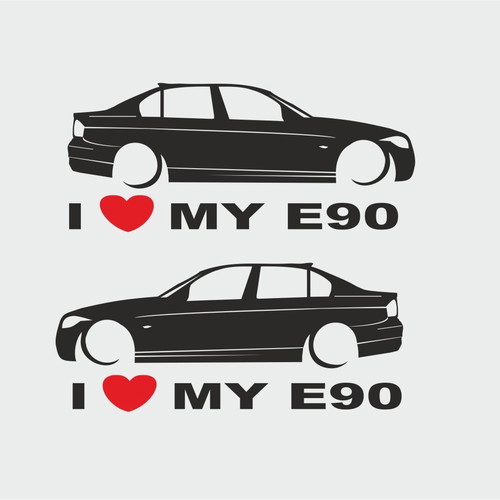 BMW E90 stickers new, matte foil, set of 26