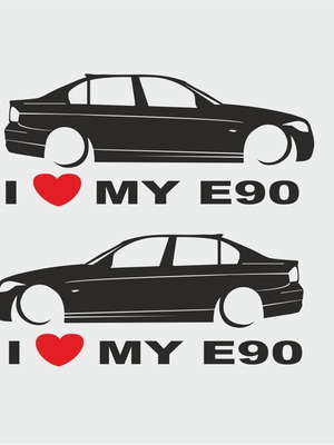 BMW E90 stickers new, matte foil, set of 26