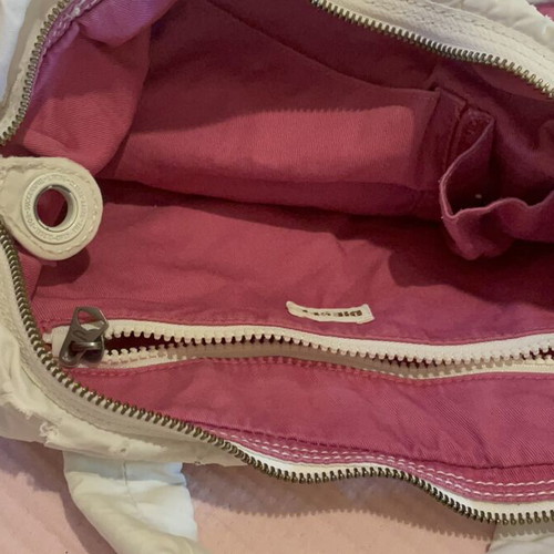 Diesel shoulder bag used, white with colorful details