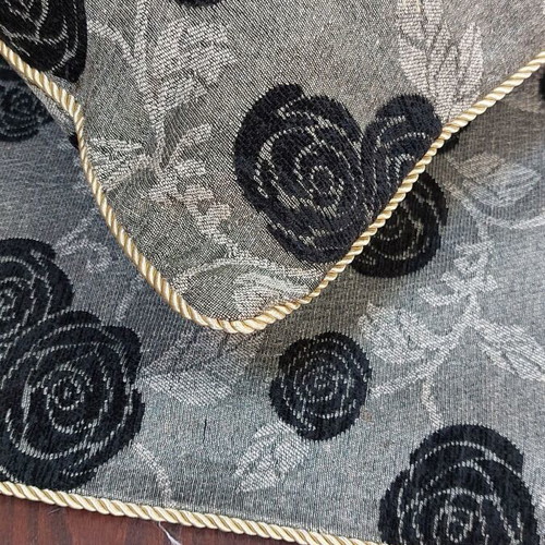 Decorative pillowcase 45x45 new, black gray ochre and ice white