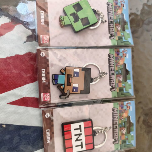 Μπρελόκ Minecraft καινούργια, πακέτο 3 πολύχρωμα