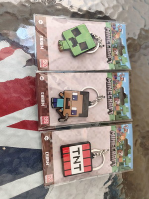 Μπρελόκ Minecraft καινούργια, πακέτο 3 πολύχρωμα