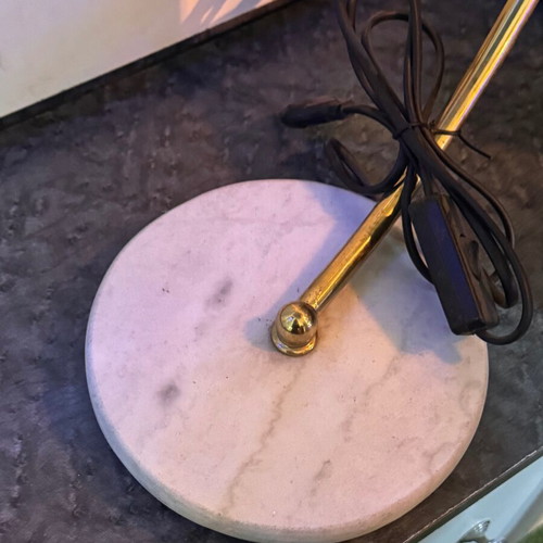 Blue desk lamp new with marble base retro style