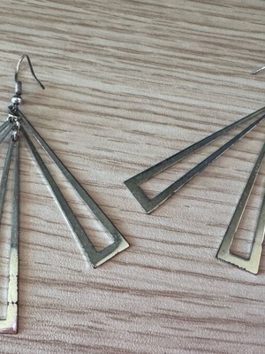 Dangling earrings used, pack of 3 pairs, silver