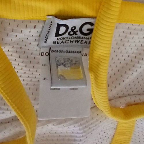 Dolce&Gabbana Mini Halter Beachwear Dress like new, white and yellow