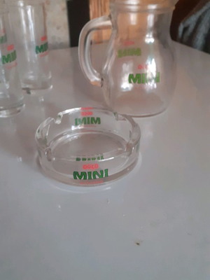 Mini Ouzo set new with 4 glasses, jug and ashtray