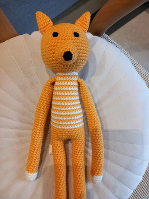 Knitted doll new, handmade, 37 cm, cotton yarn