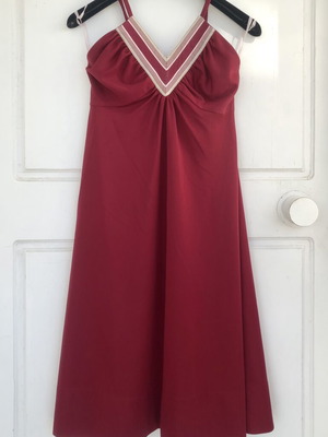 Red Handmade Mini Dress with Cross Back Size S like new