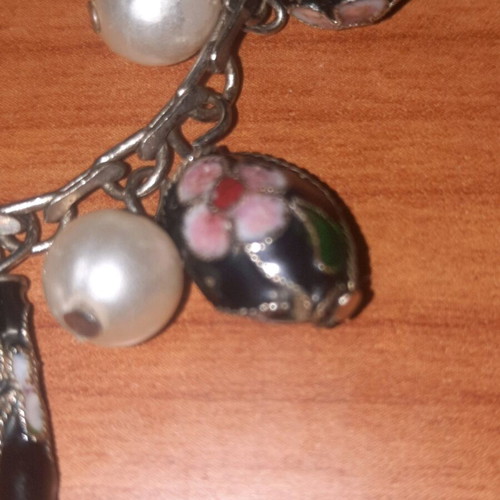 Bracelet like new with intricate black and white stones