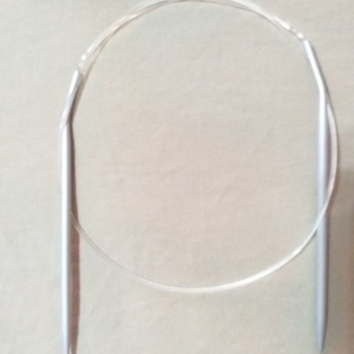 Circular knitting needles used, 4 pairs, sizes 2.5 to 7