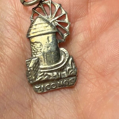 Vintage silver 925 necklace pendant used with Mykonos windmill