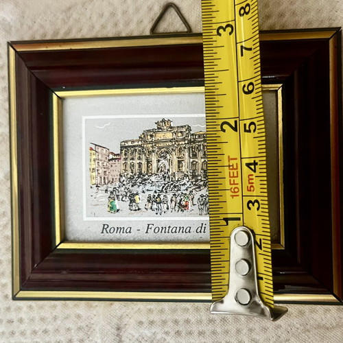 Vintage postcard frame Fontana di Trevi Rome like new