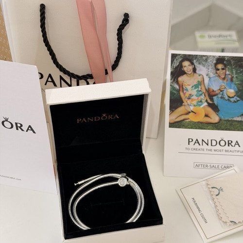 Pandora silver necklace 45 cm, authentic crown design