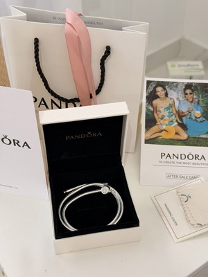 Pandora silver necklace 45 cm, authentic crown design