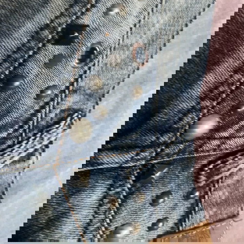 Sugar Care дънкова бермуди размер s-m, ръчно изработени японски с органичен памук