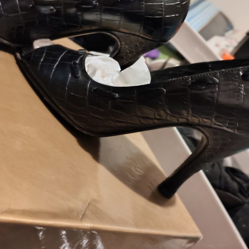 Peep Toe Leather Shoe size 36 like new, black