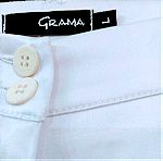  λευκό σατέν παντελόνι Gramma καμπάνα νούμερο large