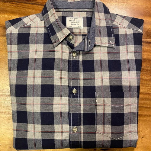 Sfera Men checked shirt Large like new, grey and blue