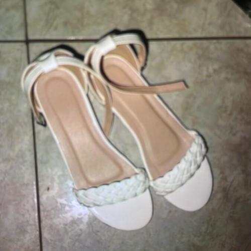 White sandals, size 35, Shein