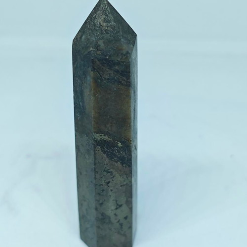 Natural Pyrite Tower on Black Schist 9cm like new