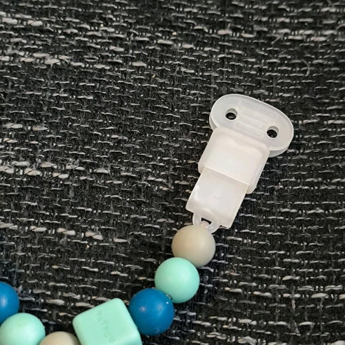 Nattou Pacifier Clip – Teether 25cm blue-light blue-beige