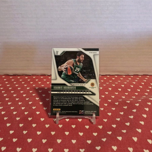 Ioannis Bourousis Cracked Ice 2024/25 Panini Euroleague Prizm Card, Panathinaikos